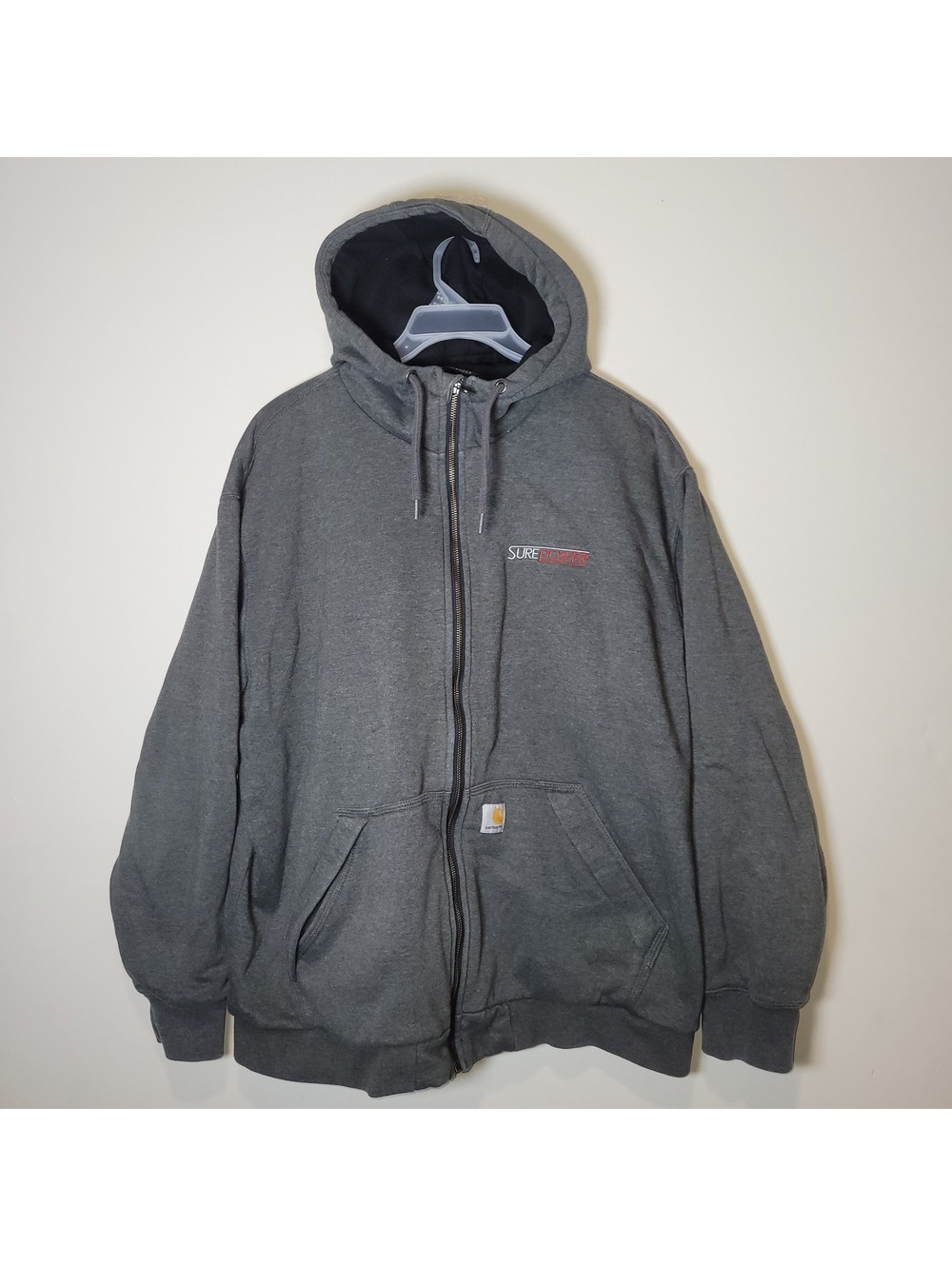 Carhartt Men's XL Loose Fit Full Zip Hoodie SurePower Rain Defender Gray